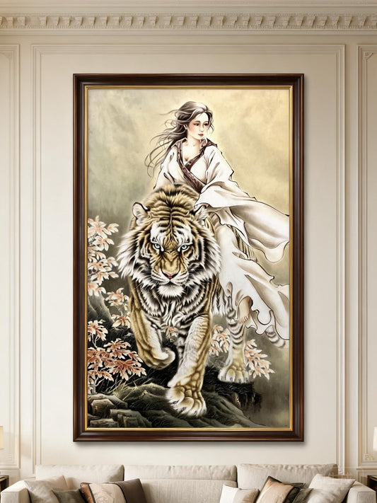 神女伏虎圖